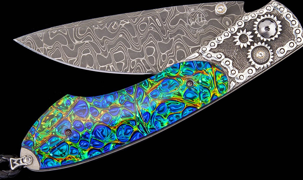 Custom Knife with a Black Sea Burl grip